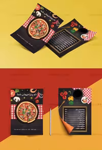 طرح لایه باز منوی پیتزا فروشی - گرافیک با طعم تربچه