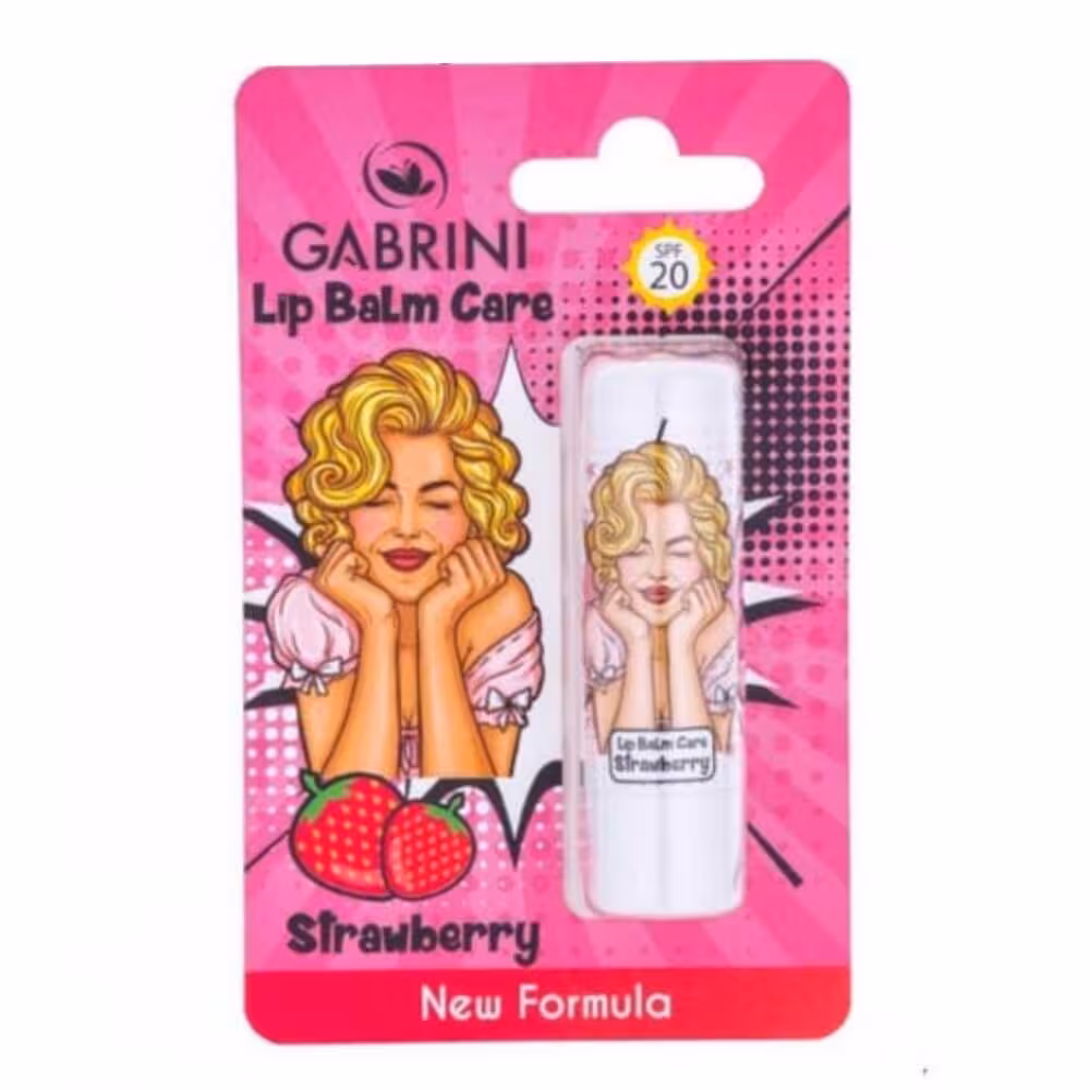 مشخصات، خرید و قیمت بالم لب گابرینی با رایحه توت فرنگی Strawberry با spf 20 حجم 5 گرم ⭐️ ویان مارکت