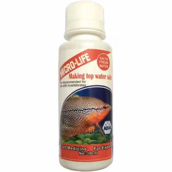 محلول آب آکواریوم میکرولایف مدل ضد کلر حجم 100 میلی لیتر