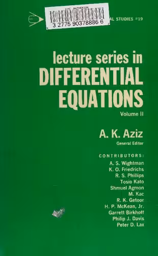 خرید و دانلود نسخه کامل کتاب Lecture Series in Differential Equations