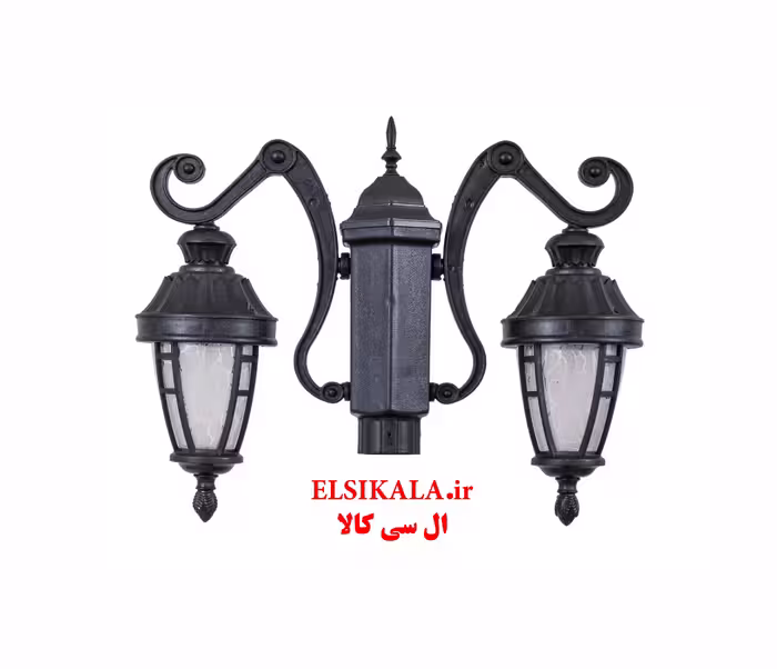 قیمت و خرید عمده چراغ حیاطی دوشعله آدرین مشکی مسی سفید کارتن 4 عددی فروش عمده