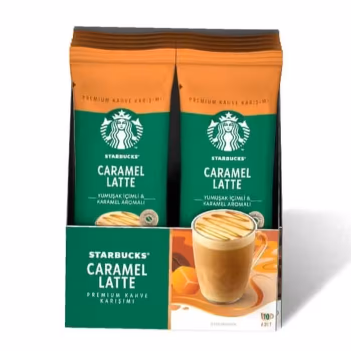 قهوه فوری استارباکس ساشه با طعم کارامل لته باکس 10 عددی starbucks