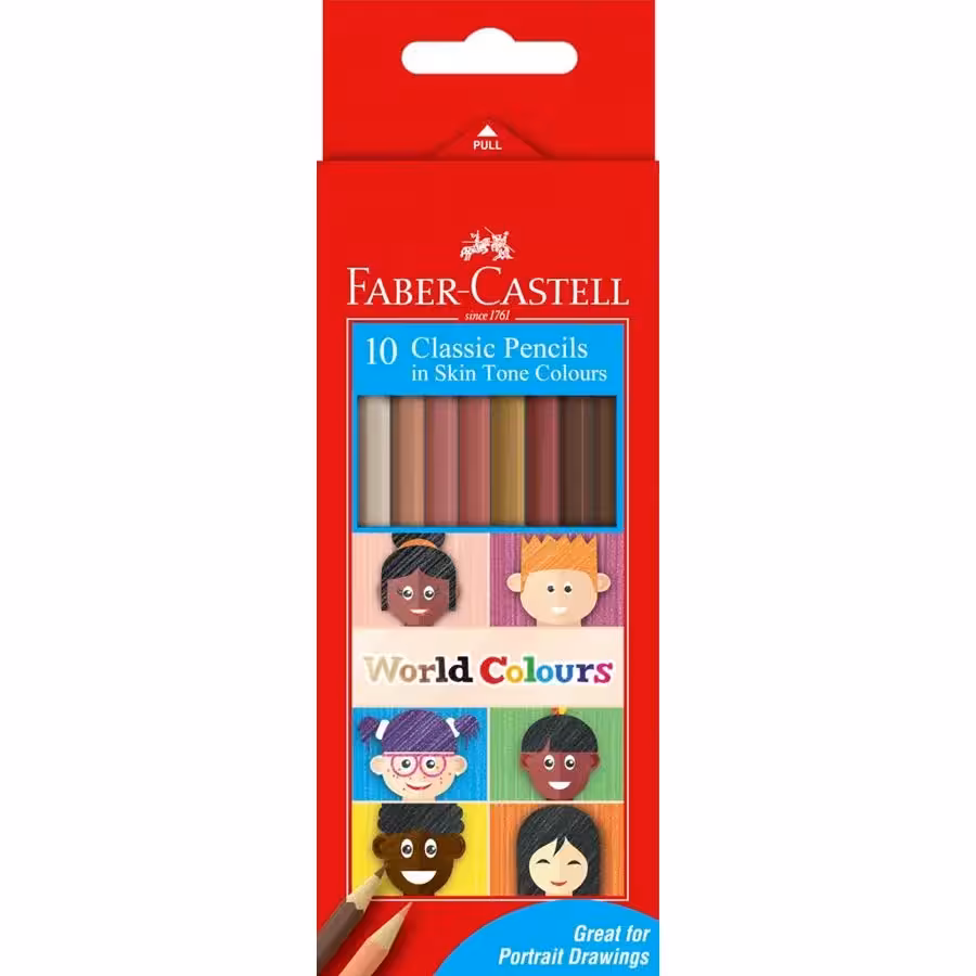 مداد رنگی فابرکاستل رنگ پوست 10 رنگ 115802 FABER-CASTELL Col.pencil Classic World Colours 10 pack