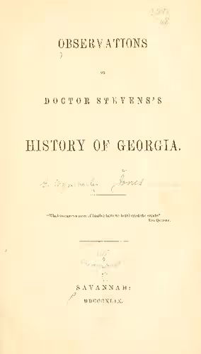 خرید و دانلود نسخه کامل کتاب Observations on Stevens's History of Georgia
