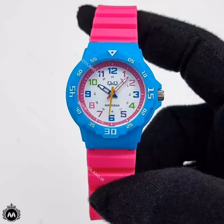 ساعت دخترانه کیو اند کیو قرمز آبی Q&Q VR19J014Y