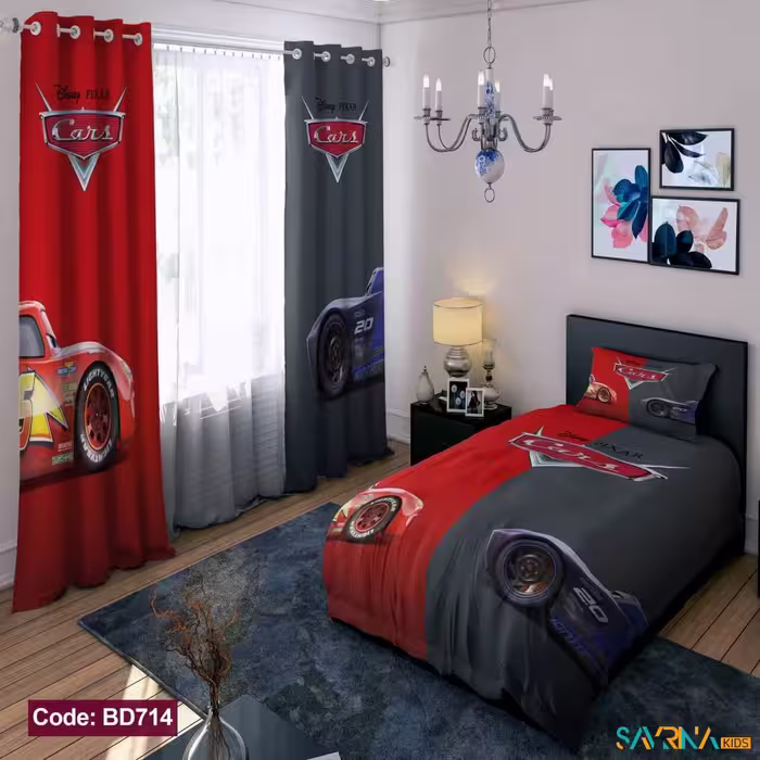 ست اتاق خواب پسرانه طرح ماشین مسابقه کد BD714