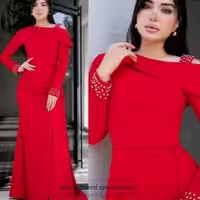 پیراهن مهمانی زنانه کرپ مدل ماکسی محدثه