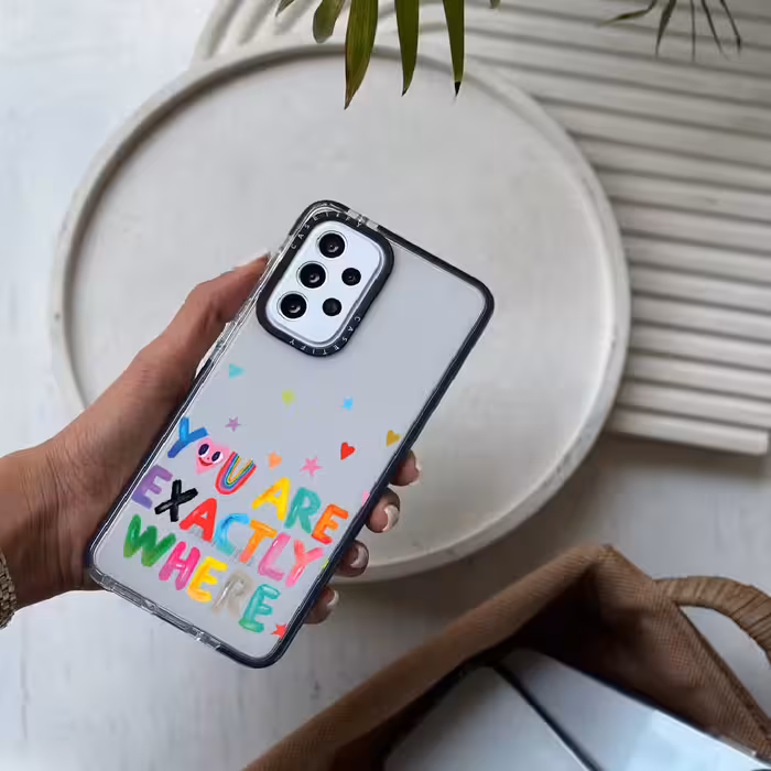 قاب شفاف چاپی سفارشی (کد 0100) مدل you are exactly where برای سامسونگ