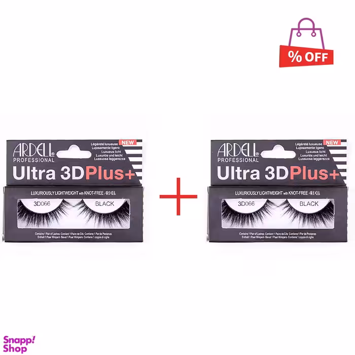 مژه آردل (Ardell) مدل 3D Ultra Plus با مو طبیعی کد 066 مجموعه 2 عددی