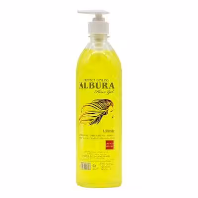 ژل حالت دهنده آلبورا ALBURA زرد حاوی Keratin حجم 750 میلی لیتر
