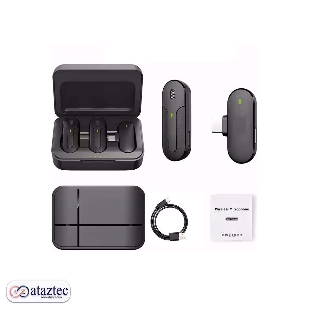 ميكروفون یقه ای مدل K81 | دو میکروفون بی‌ سیم با فناوری حذف نویز هوشمند