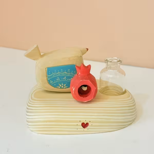 گلدان پرنده و انار طرح سه