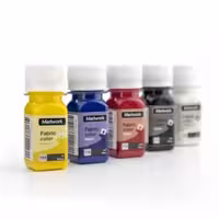 رنگ پارچه ماری ورک | ست 5 رنگ 30 میل | شامل رنگ های اصلی   سیاه، سفید