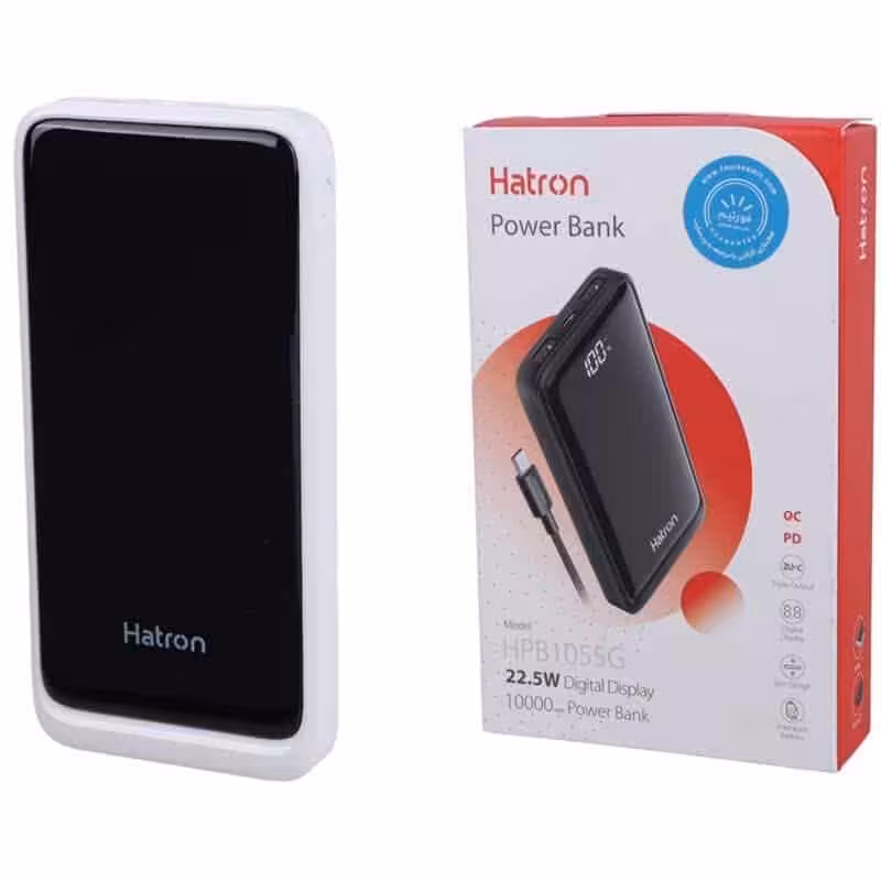 پاور بانک فست شارژ هترون HPB1055G QC PD 225W ظرفیت 10000 میلی آمپر ساعت
