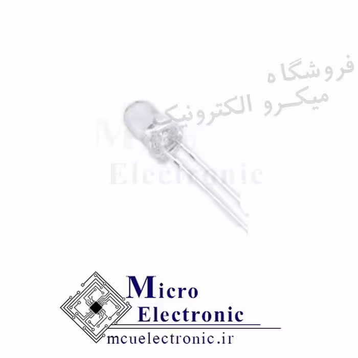 ال ای دی 5mm سفید شفاف پایه کوتاه