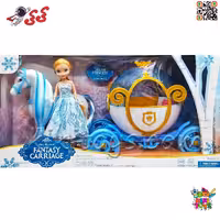 کالسکه اسباب بازی باربی همراه با اسب راهرو و عروسک پرنسس مدل Princess Carriage 118A