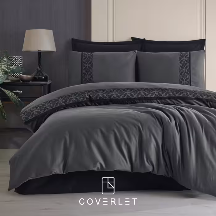 روتختی ذغالی نوار‌دار کاوری دونفره مدل Nienna