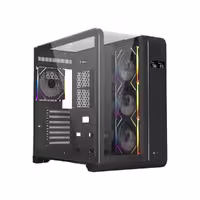 کیس کامپیوتر مدل C654B ARGB Mid Tower برند لاجی کی رنگ مشکی