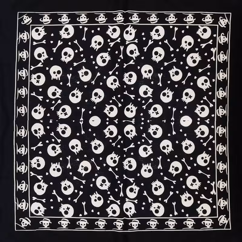 باندانا چهار گوش مدل Skeleton love