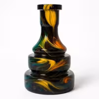 شیشه قلیان سه پله ای آبرنگی