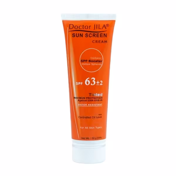 کرم ضدآفتاب دکتر ژیلا SPF 63 رنگی مناسب انواع پوست وزن 50 گرم