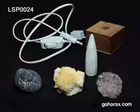 چراغ یوگا سنگ های آمیتیست عقیق سلنایت کلسیت