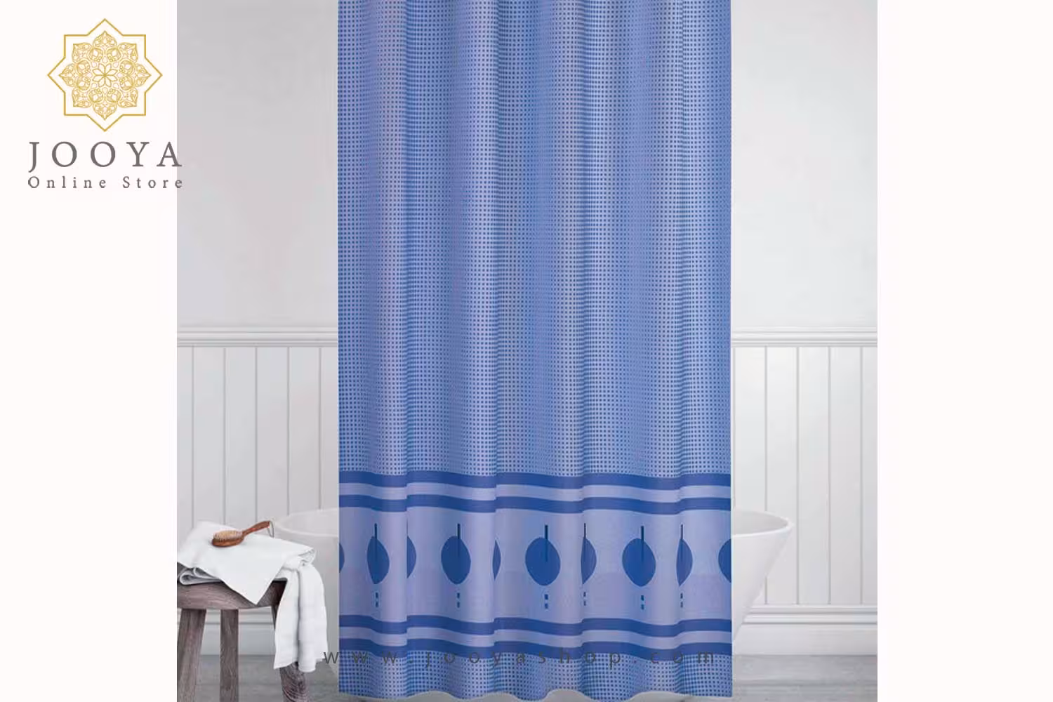 پرده حمام دلفین کد Ev-5030 v1 سایز 200×180 سانتیمتر