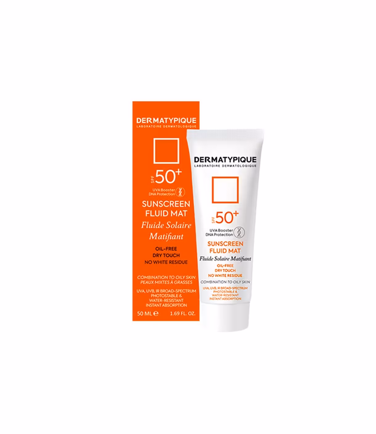فلوئید ضد آفتاب بی‌ رنگ مناسب پوست چرب  SPF50 درماتیپیک
