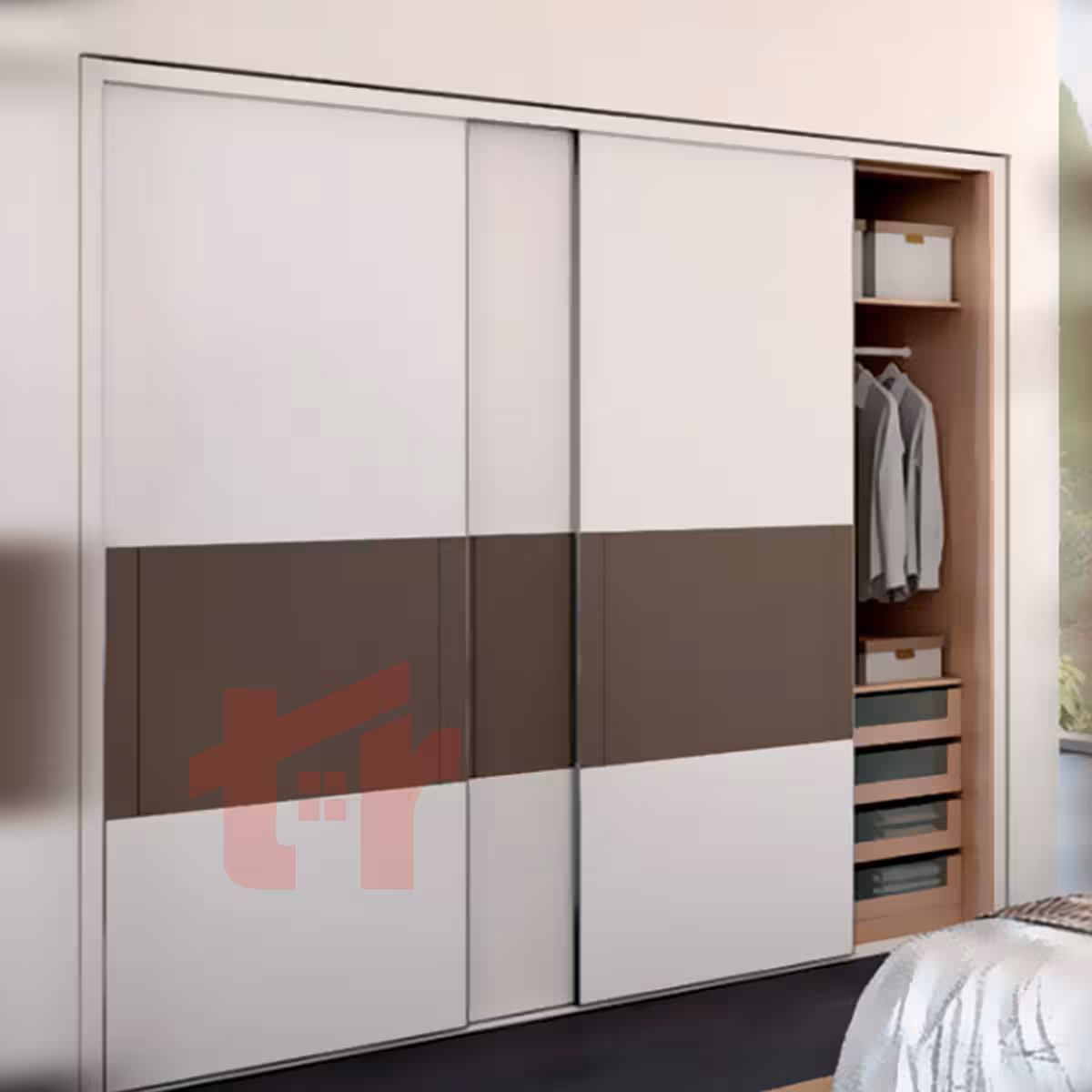 مکانیزم درب ریلی کمد تاپ لاین توکار UM دو و سه درب فانتونی K023-K024