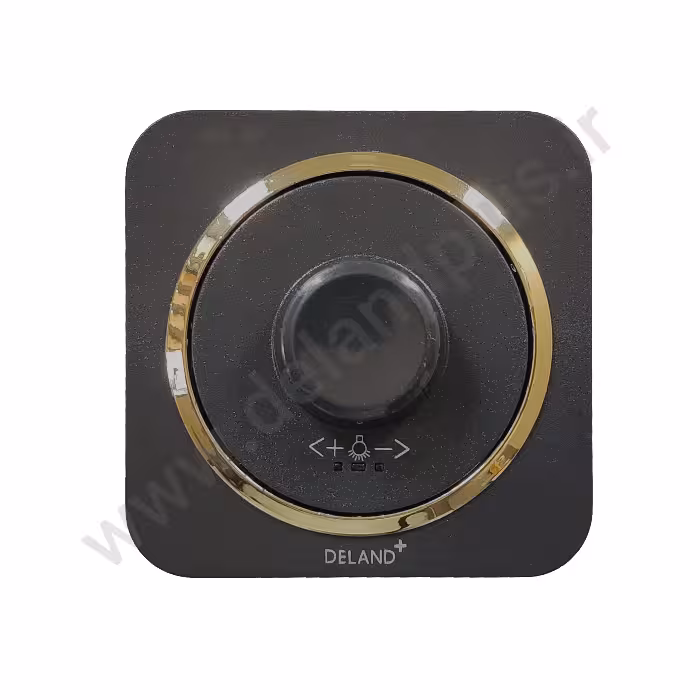 دیمرلامپ800وات مدل آدا ساده مشکی زه طلایی (مکانیزم قاب زه طلایی)