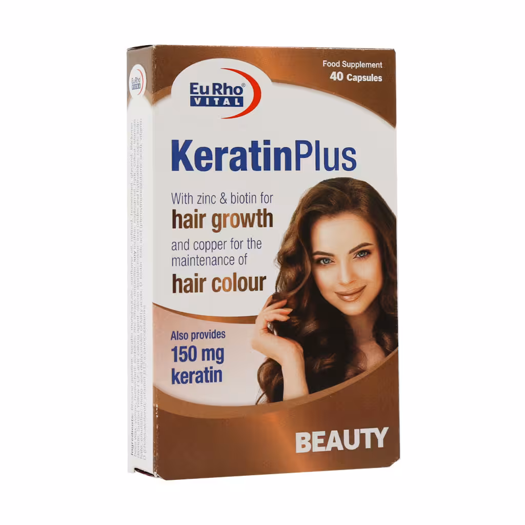 کپسول ژلاتینی نرم کراتین پلاس یوروویتال 40 عددی Eurhovital Keratin Plus 40 Capsules