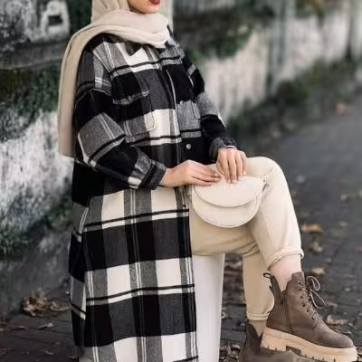 مانتو پشمی بلند زنانه جنس پشمی خارجی موهردار درجه یک