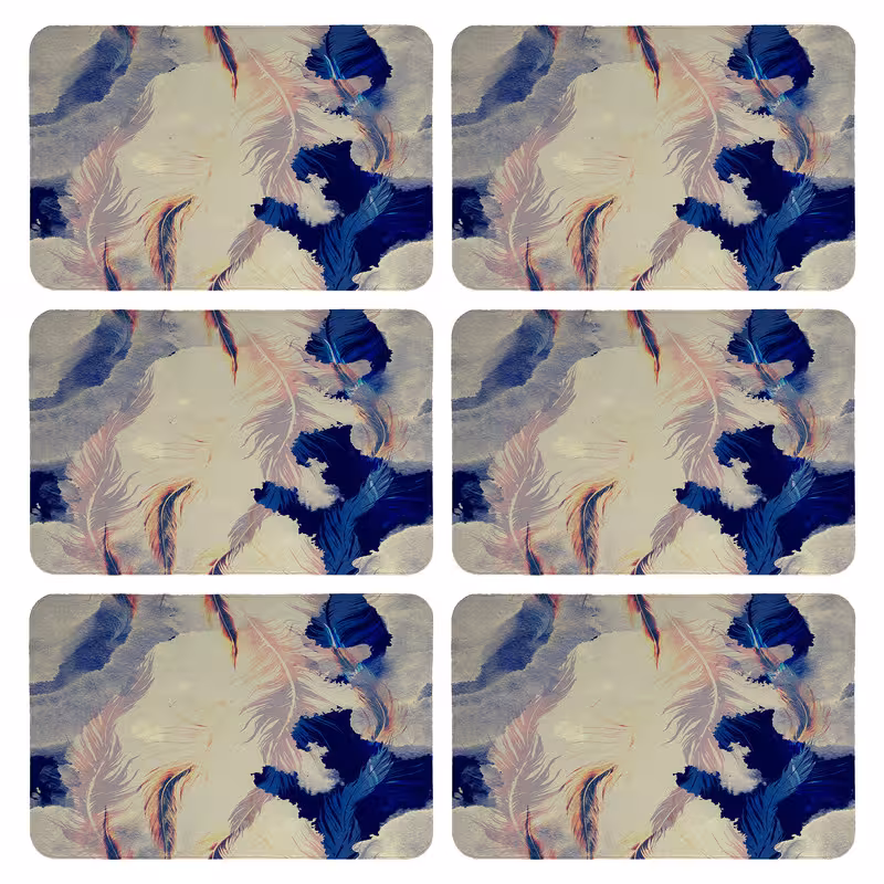 زیربشقابی طرح پر کد 9146 بسته 6 عددی | کالا مکس