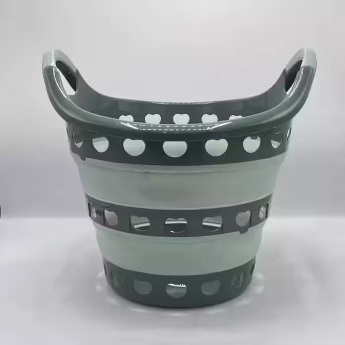 سبد رخت تاشو گرد سبز لوکس 08031