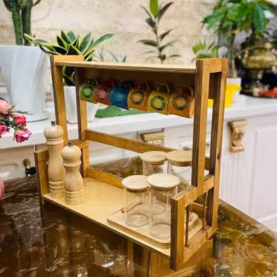 استند آویز فنجان چوبی