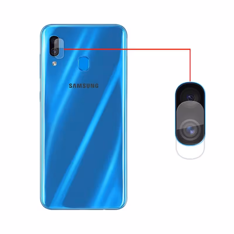 محافظ لنز دوربین از نوع شیشه ای مناسب برای گوشی موبایل Samsung Galaxy A30