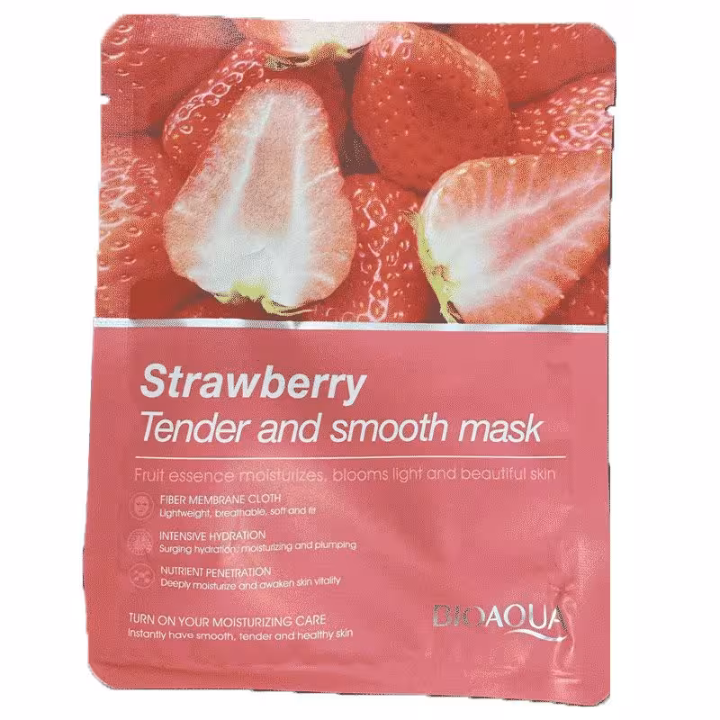 ماسک ورقه ای صورت بایو آکوا مدل توت فرنگی BIOAQUA وزن 25 گرم