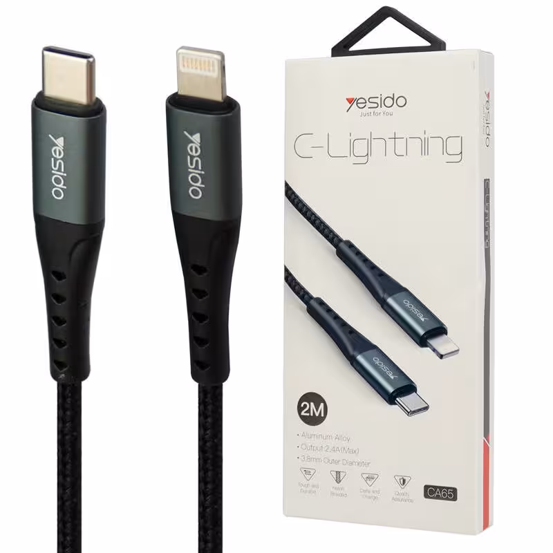 کابل تبدیل Yesido CA-65 Type-C to Lightning 2.4A 2m