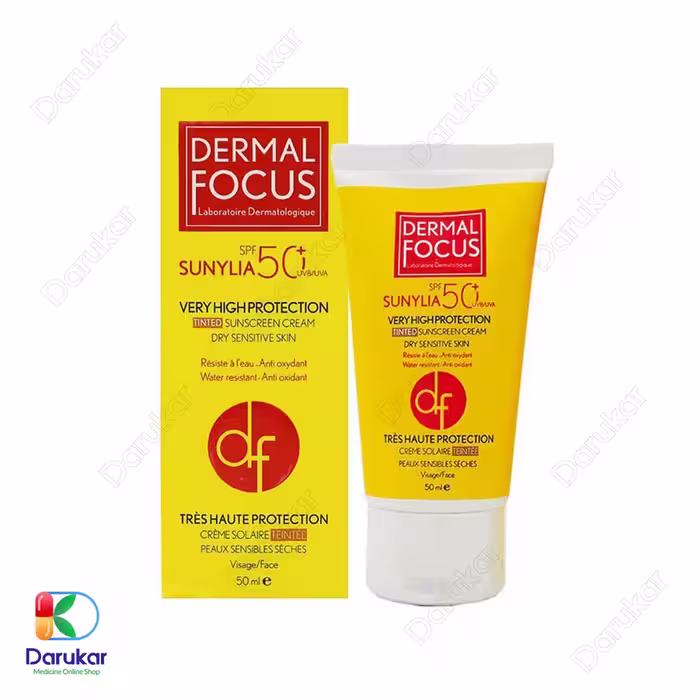 کرم ضد آفتاب رنگی درمال فوکوس مدل سانیلیا SPF50