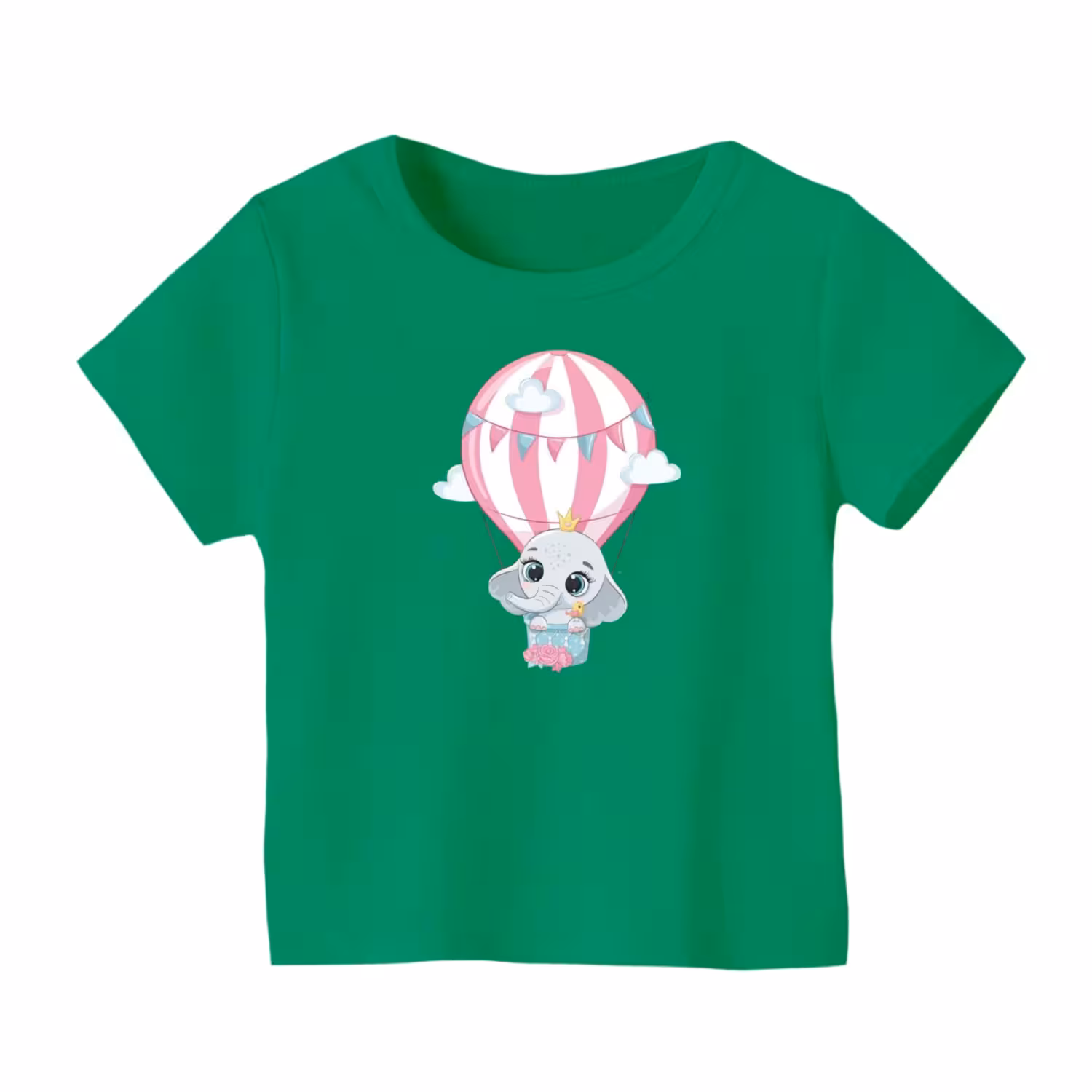 تی شرت آستین کوتاه بچگانه مدل فیل کد 2 رنگ سبز