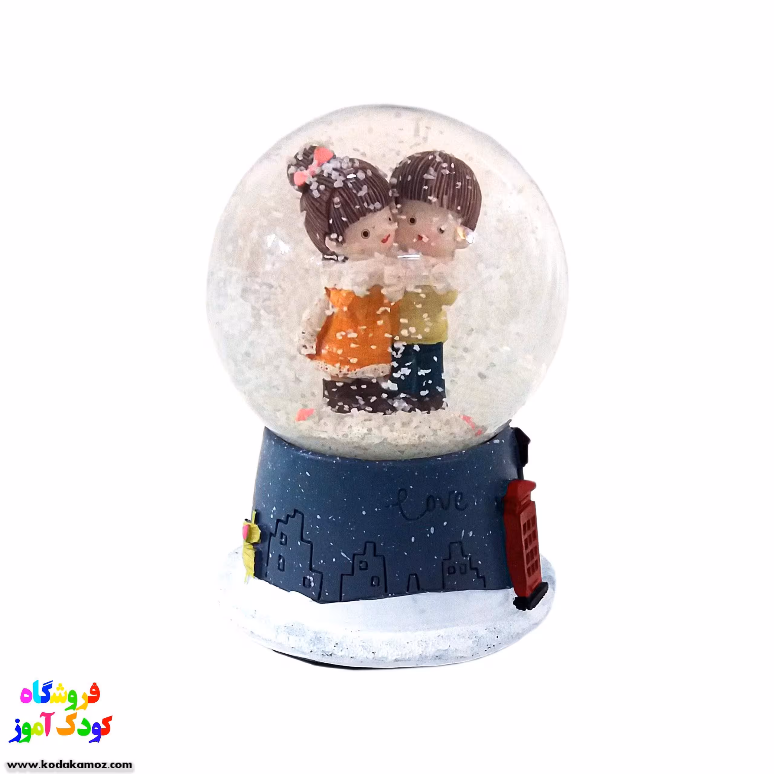 گوی موزیکال برفی(گوی دخترو پسر عاشق شالدار ) سایز متوسط1751