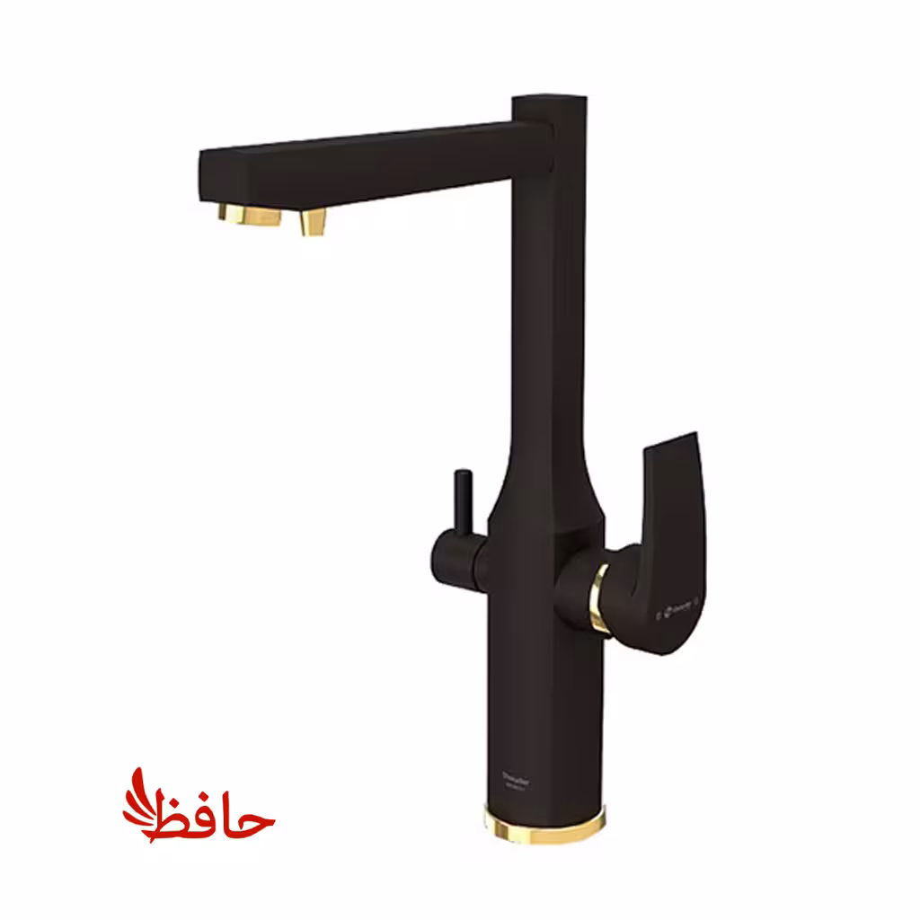 شیر ظرفشویی دومنظوره شودر مدل یونیک پلاس مشکی طلایی