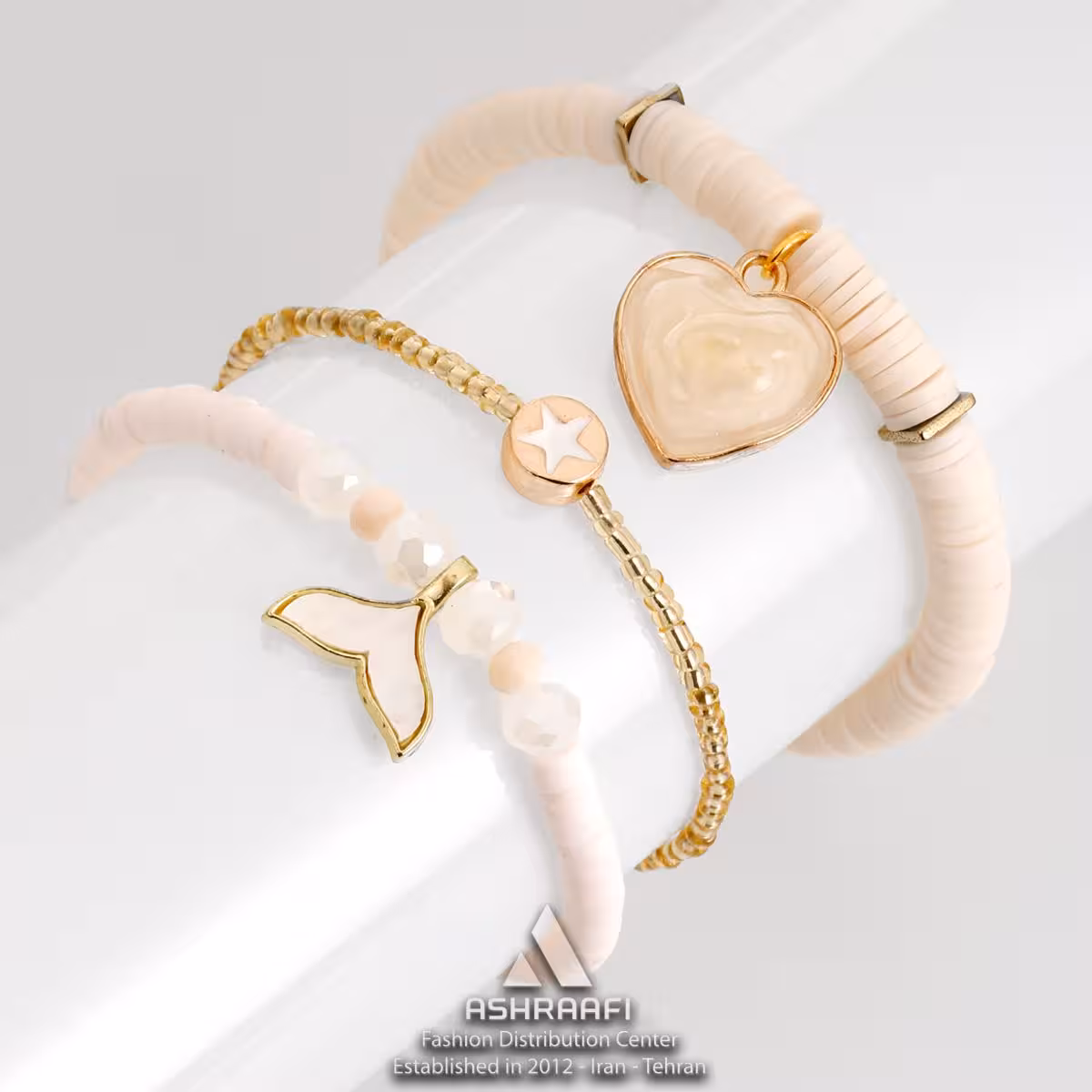 دستبند فیمو سفید Bead Bracelet WG01