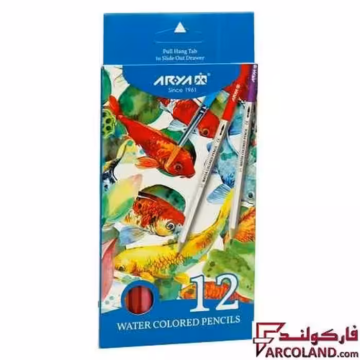 مداد آبرنگی 12 رنگ آریا جعبه مقوایی مدل آرتیست Artist 3084