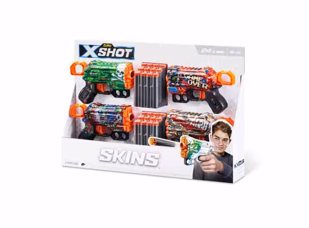 تفنگ چهار قلو ایکس شات X-Shot سری Skins مدل Menace