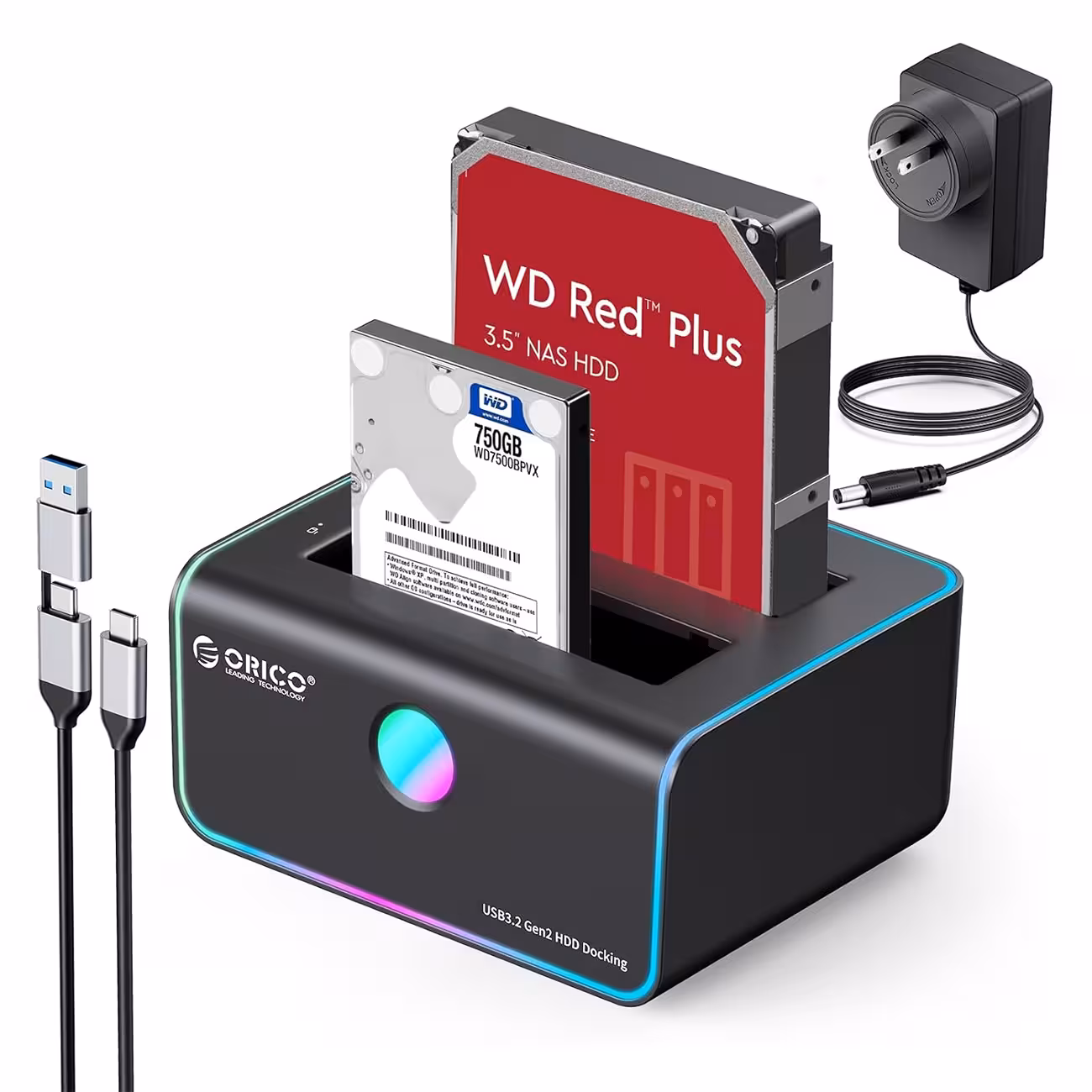 داک هارد 2.5 اینچ و 3.5 اینچ 2 سینی Type-C اوریکو ORICO 8828C3-C