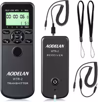 ریموت کنترل تایمر بی‌سیم دوربین ---برند AODELAN به همراه کابل شاتر سیمی فاصله‌سنج برای دوربین‌های Panasonic GH5 G1GH1GH2 GH5 G85 GX7 GX8 FZ2500 FZ200 FZ1000 FZ200 FZ150 و دوربین‌های Olympus