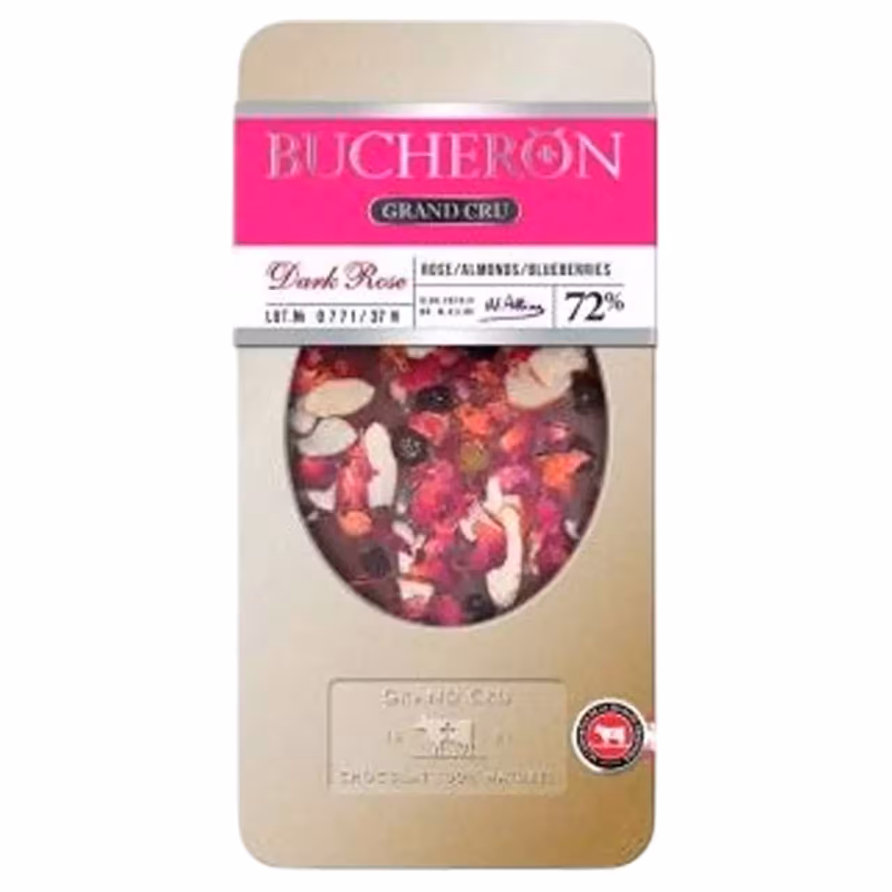 شکلات تخته ای دارک بوچرون با مغز بلوبری و بادام درختی – 100 گرم