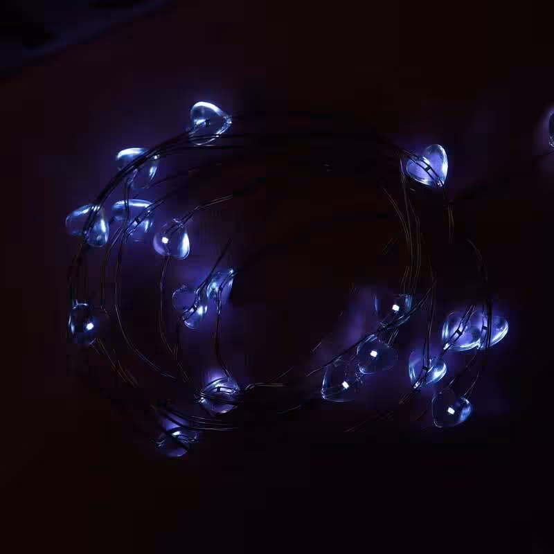 ریسه مفتولی طرح قلب باتری خور مهتابی طول 2 متر