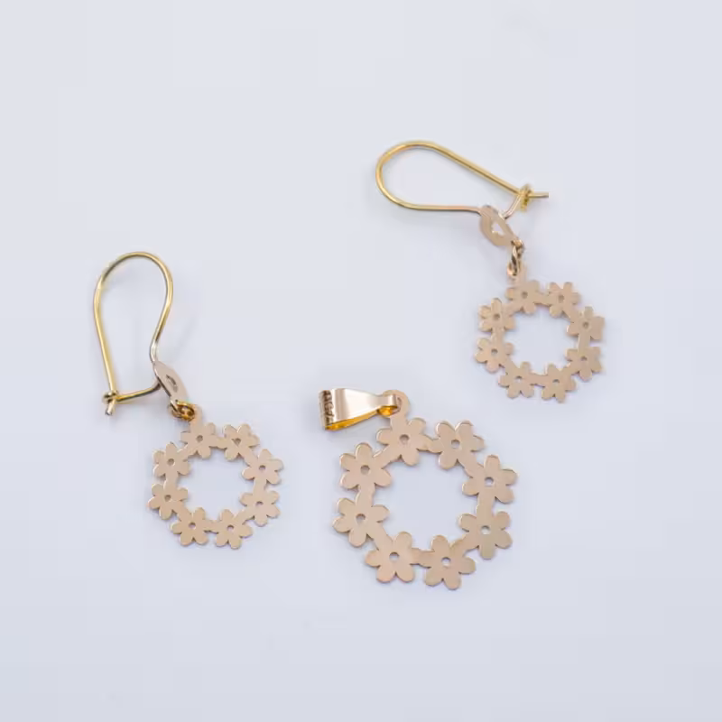 نیم ست مینیمال طرح حلقه گل